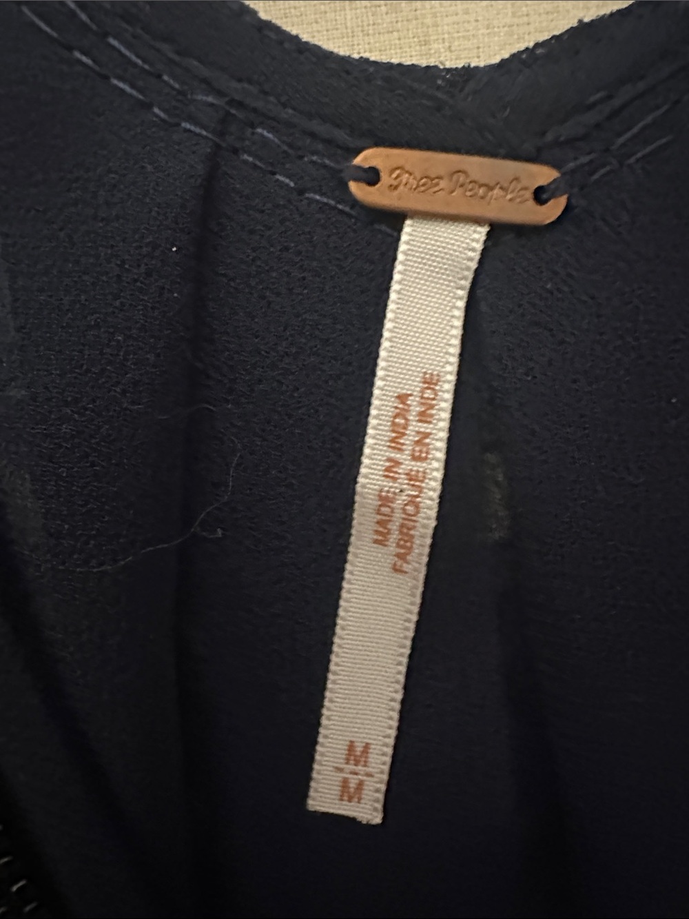Free People Navy Sheer Tunic with Beaded Accents - Picture 9 of 11